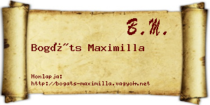 Bogáts Maximilla névjegykártya